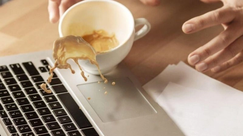 Spilled water or coffee on it
